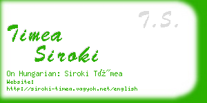 timea siroki business card